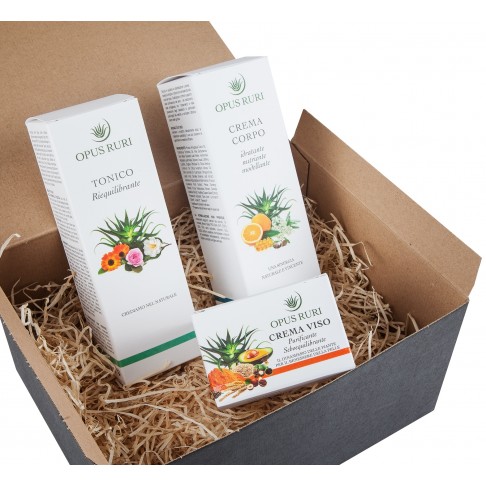 Idea regalo Crema Viso Purificante Seboequilibrante 50 ml + Crema Corpo Idratante 200 ml + Tonico viso Equilibrante 200 ml