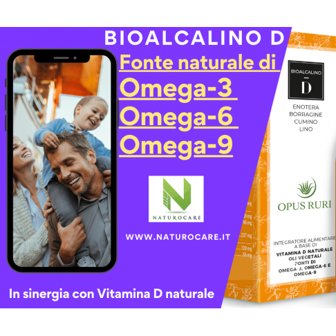 bioalcalino D vitamina D naturale con borragine enotera cumino lino omega 3-6-9 contenuto 150 ml