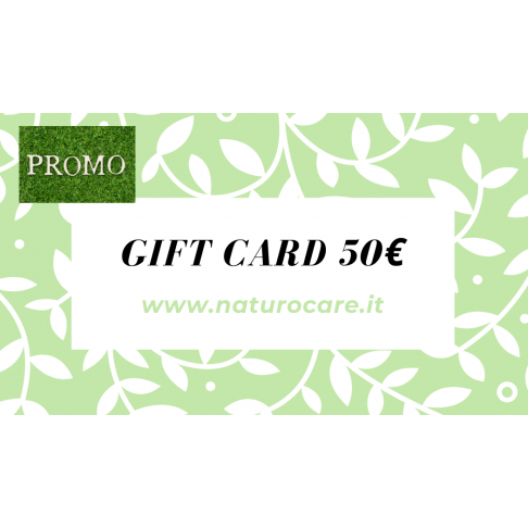 Idea regalo Gift Card Coupon di 50 € per prodotti naturali per la salute, il benessere e la bellezza della persona