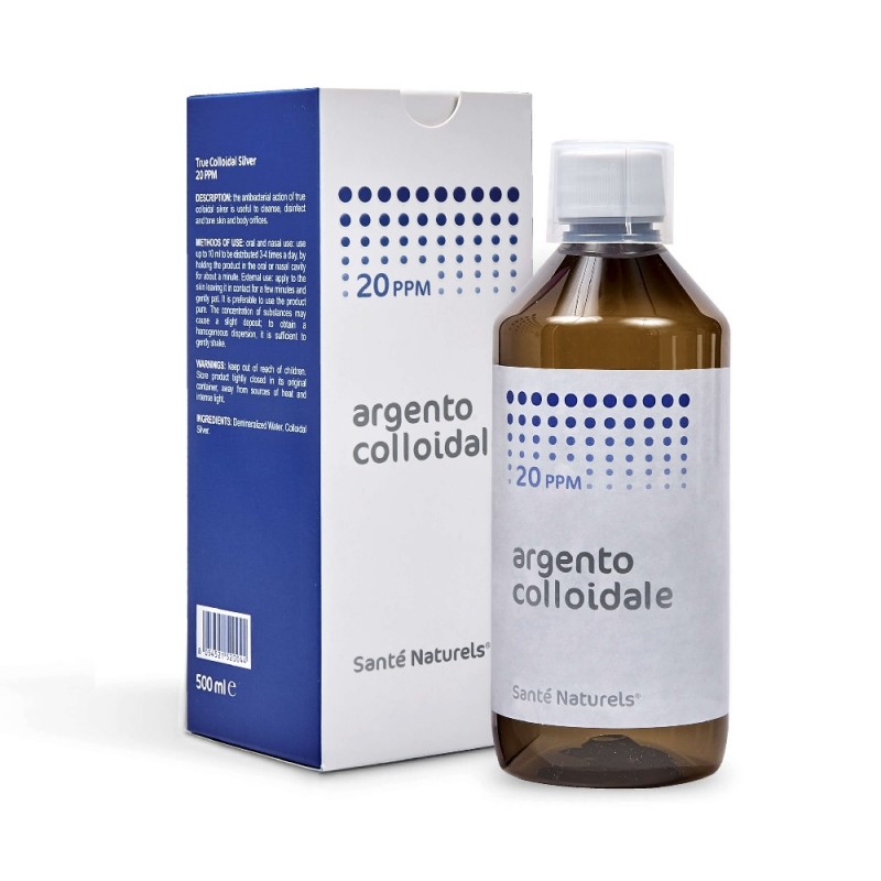 Argento Colloidale Vero 20 ppm 500 ml antibatterico antifungino  antinfiammatorio